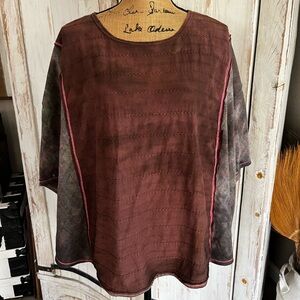 Painted Oyster handmade mixed media upcycled boho top